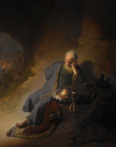Jeremiah Mourning over the Destruction of Jerusalem by Rembrandt van Rijn